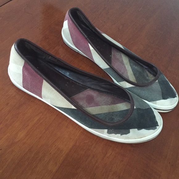 Burberry espadrille canvas / leather shoe flats - Picture 1 of 8